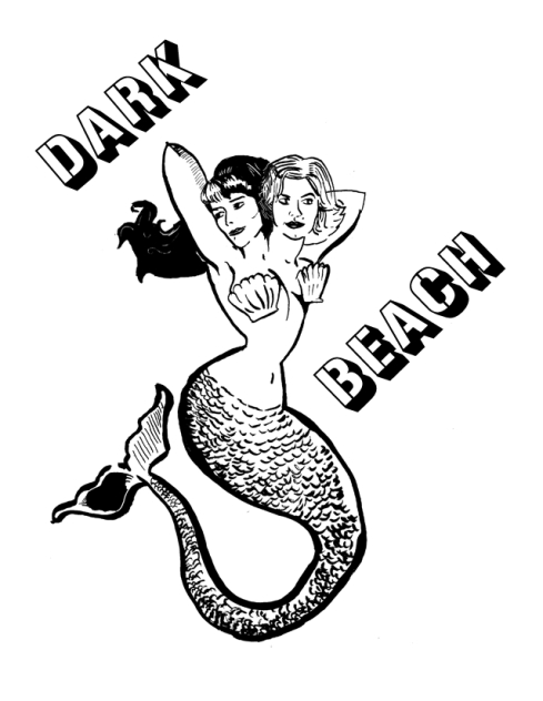 dark beach mermaid sticker